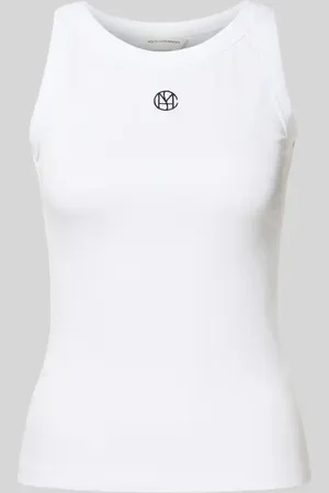 MSCH Tanktop in Ripp-Optik mit Label-Stitching Modell 