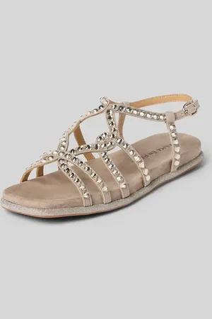 Alma en Pena Ledersandalette mit Ziersteinbesatz in , Größe 36