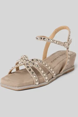 Alma en Pena Ledersandalette mit Ziersteinbesatz in , Größe 36