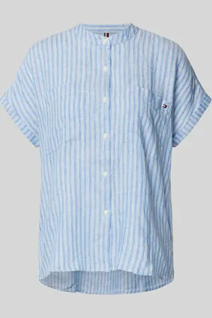 Tommy Hilfiger Relaxed Fit Leinenbluse mit kurzen Ärmeln in , Größe 34