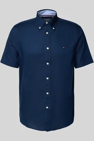 Tommy Hilfiger Regular Fit Freizeithemd aus Baumwoll-Leinen-Mix in , Größe L