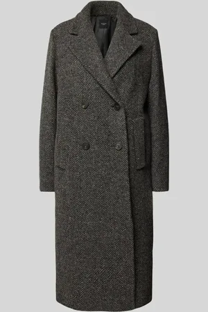 Max Mara Mantel aus Schurwoll-Mix mit Reverskragen Modell 