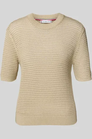 Tommy Hilfiger Regular Fit Häkelpullover aus Baumwoll-Mix in , Größe L