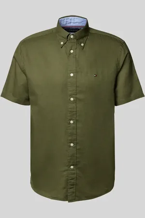 Tommy Hilfiger Regular Fit Freizeithemd aus Baumwoll-Leinen-Mix in , Größe L