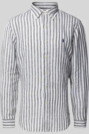 Ralph Lauren Custom Fit Leinenhemd mit Button-Down-Kragen in , Größe L