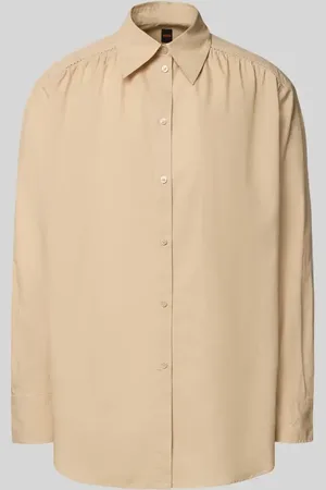 HUGO BOSS Relaxed Fit Bluse mit Kentkragen Modell 