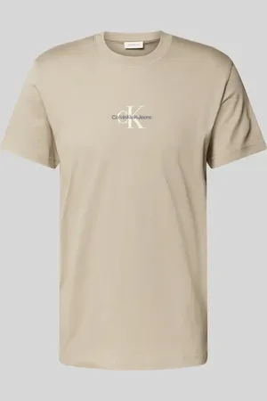 Calvin Klein T-Shirt mit Rundhalsausschnitt und Label-Stitching in , Größe L