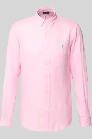Ralph Lauren Slim Fit Leinenhemd mit Logo-Stitching in , Größe L