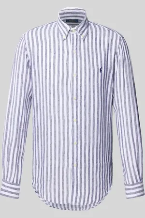 Ralph Lauren Custom Fit Leinenhemd mit Button-Down-Kragen in , Größe L