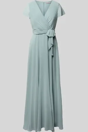 Christian Berg Wickelkleid mit V-Ausschnitt und Bindegürtel in , Größe 32