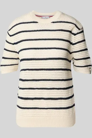 Tommy Hilfiger Regular Fit Häkelpullover aus Baumwoll-Mix in , Größe L
