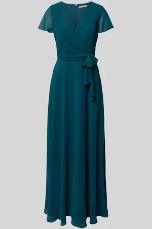 Christian Berg Wickelkleid mit V-Ausschnitt und Bindegürtel in , Größe 32