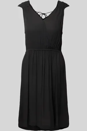 Ichi Knielanges Kleid aus Viskose mit V-Ausschnitt Modell 