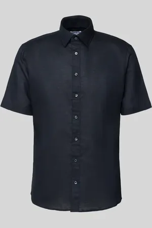 Jake*s Slim Fit Leinenhemd mit Knopfleiste in , Größe L