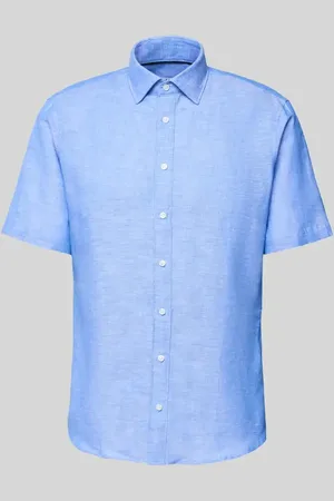 Jake*s Slim Fit Leinenhemd mit Knopfleiste in , Größe L