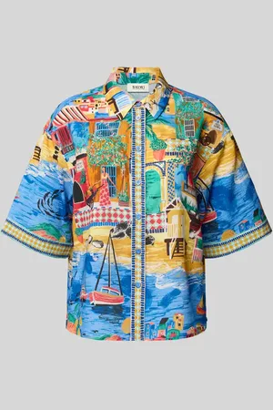 Shiwi Bluse aus Viskose-Leinen-Mix im Allover-Look Modell 
