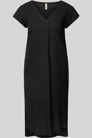 soyaconcept Knielanges Kleid aus Leinen-Viskose-Mix Modell 