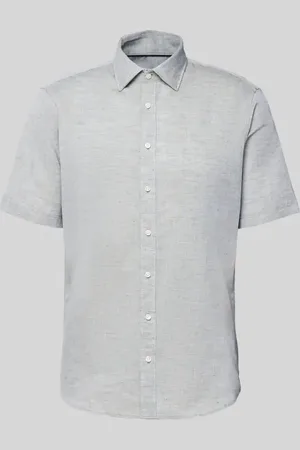 Jake*s Slim Fit Leinenhemd mit Knopfleiste in , Größe L