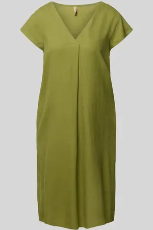 soyaconcept Knielanges Kleid aus Leinen-Viskose-Mix Modell 