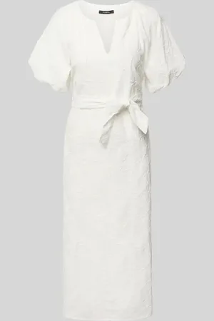 Comma, Midikleid mit Puffärmeln und Bindegürtel in , Größe 34