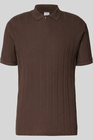 SELECTED Slim Fit Poloshirt mit Strukturmuster Modell 
