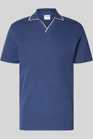 SELECTED Slim Fit Poloshirt mit V-Ausschnitt Modell 