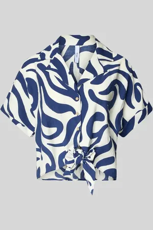 MANGO Regular Fit Bluse mit Saum zum Binden Modell 