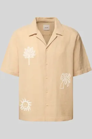 Only & Sons Regular Fit Leinenhemd mit Motiv-Stitching Modell 
