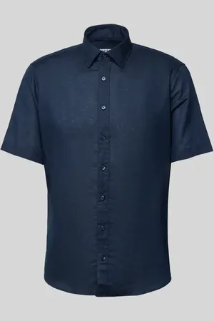 Jake*s Slim Fit Leinenhemd mit Knopfleiste in , Größe L