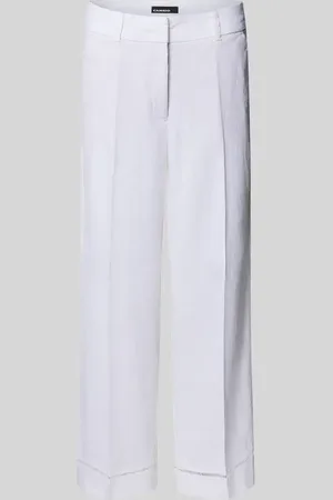Cambio Straight Leg Leinenhose mit Bügelfalten Modell 
