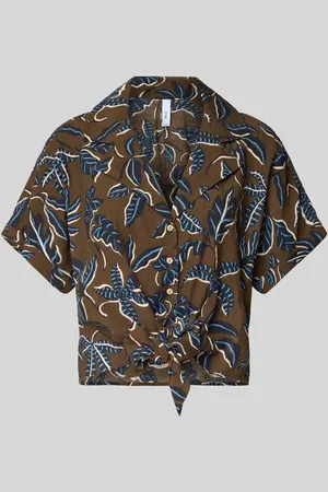 MANGO Regular Fit Bluse mit Saum zum Binden Modell 