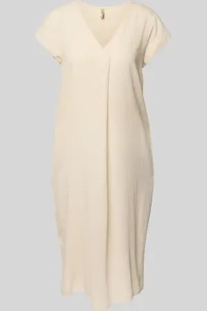 soyaconcept Knielanges Kleid aus Leinen-Viskose-Mix Modell 