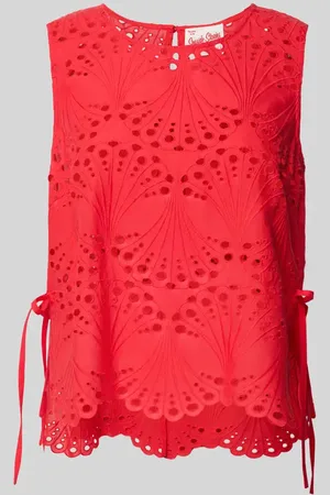 Oui Regular Fit Blusentop mit Lochstickerei in , Größe 34