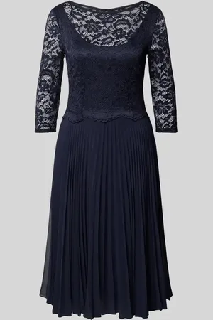 Vera Mont Knielanges Cocktailkleid mit Spitzenbesatz in , Größe 42