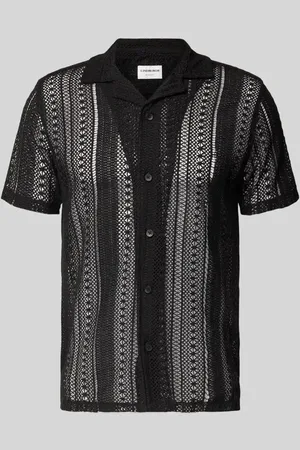 Lindbergh Relaxed Fit Strickhemd mit Resortkragen in , Größe L