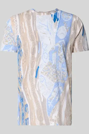 Carlo Colucci T-Shirt mit geripptem Rundhalsausschnitt in , Größe L