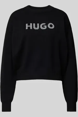 Hugo Blue Strickpullover mit Label-Print Modell 