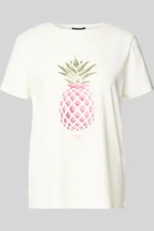 Comma, T-Shirt mit Label-Strasssteinbesatz in , Größe 34