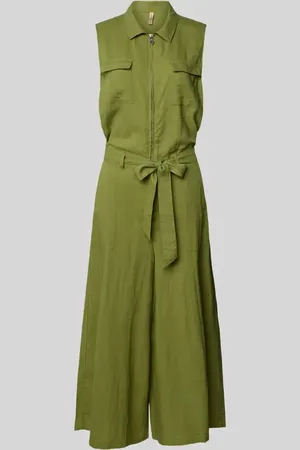 soyaconcept Jumpsuit aus Leinen-Mix mit Troyer-Kragen Modell 
