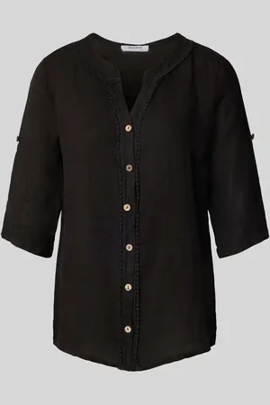 Zabaione Regular Fit Leinenbluse mit 3/4-Arm in , Größe L