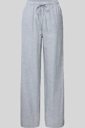 Pieces® Wide Leg Hose aus Baumwoll-Leinen-Mix Modell 