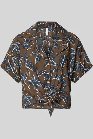 MANGO Regular Fit Bluse mit Saum zum Binden Modell 