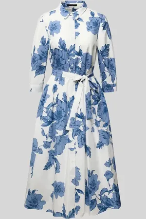 Oui Midikleid mit Bindegürtel in , Größe 34
