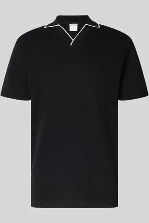 SELECTED Slim Fit Poloshirt mit V-Ausschnitt Modell 