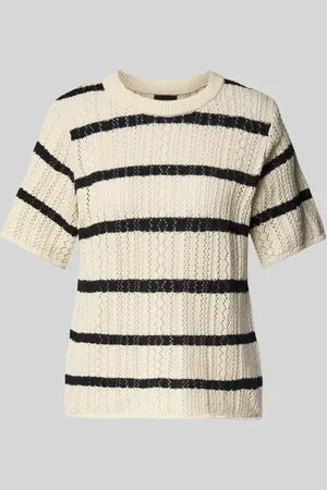 Pieces® Regular Fit Strick-T-Shirt aus reiner Baumwolle in , Größe M