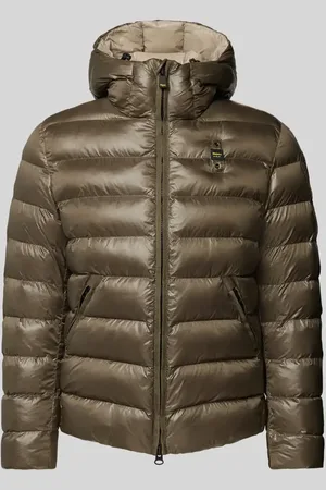 Blauer Regular Fit Steppjacke mit Kapuze Modell 