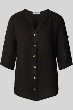 Zabaione Regular Fit Leinenbluse mit 3/4-Arm in , Größe L