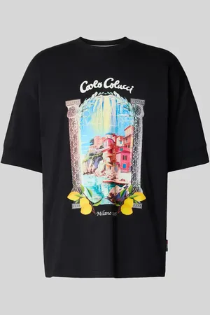 Carlo Colucci Oversized T-Shirt mit Label-Print in , Größe L