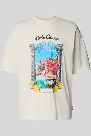 Carlo Colucci Oversized T-Shirt mit Label-Print in , Größe L