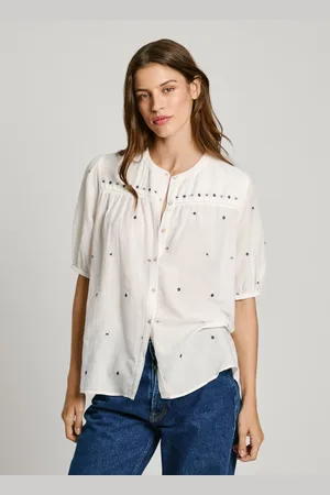 Pepe Jeans Bluse fliessender stoff gestickte details
